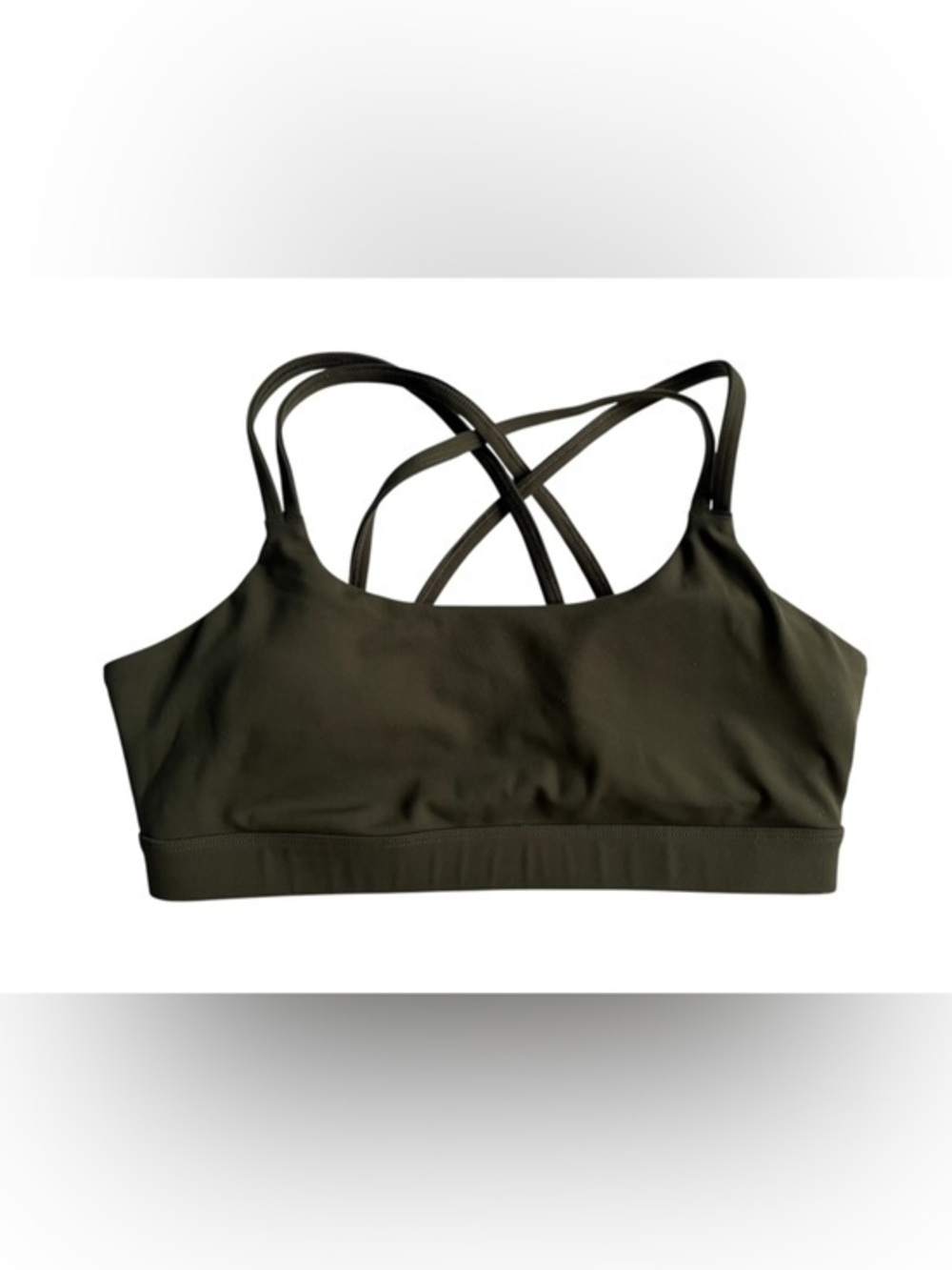 YITTY Olive Green Crisscross Strappy Sports Bra